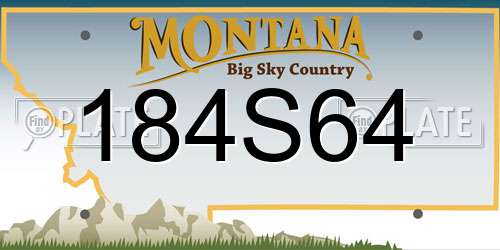 184S64 Montana License Plate