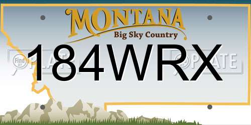 184WRX Montana License Plate