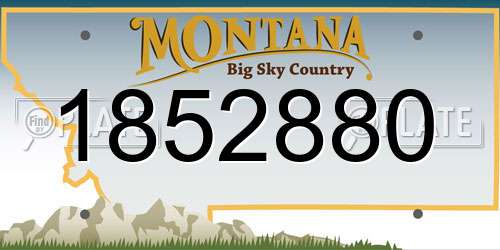 1852880 Montana License Plate