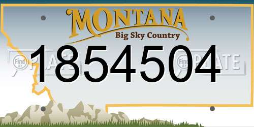 1854504 Montana License Plate