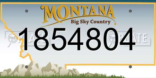 1854804 Montana License Plate
