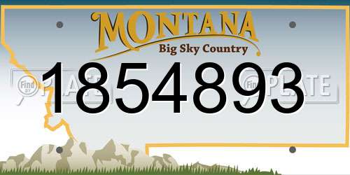 1854893 Montana License Plate