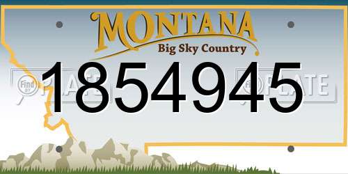 1854945 Montana License Plate