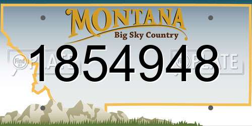 1854948 Montana License Plate