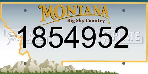 1854952 Montana License Plate