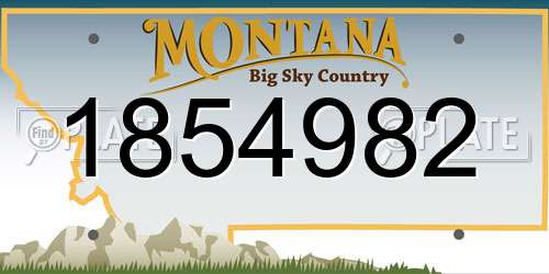 1854982 Montana License Plate