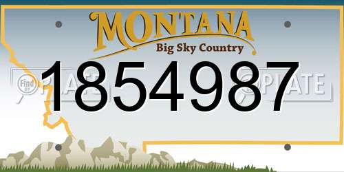 1854987 Montana License Plate