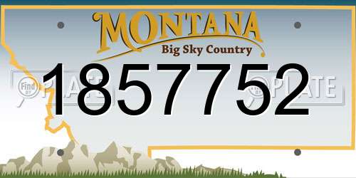 1857752 Montana License Plate