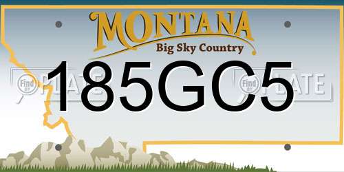 185GC5 Montana License Plate