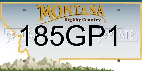185GP1 Montana License Plate