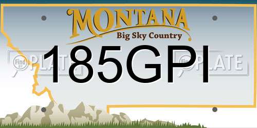 185GPI Montana License Plate
