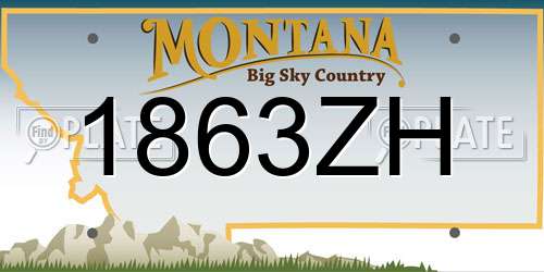 1863ZH Montana License Plate