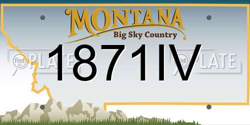 1871IV Montana License Plate