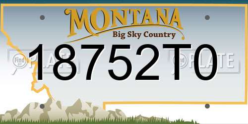 18752T0 Montana License Plate