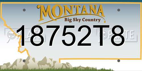 18752T8 Montana License Plate