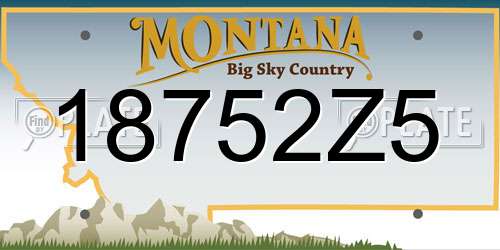 18752Z5 Montana License Plate