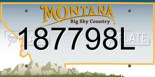 187798L Montana License Plate