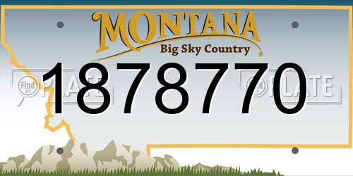 1878770 Montana License Plate