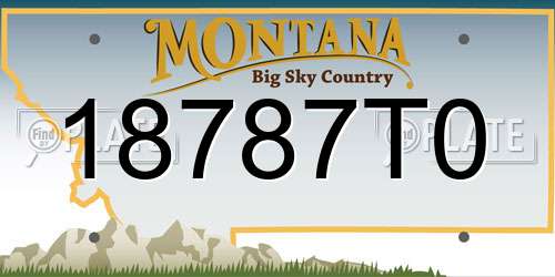 18787T0 Montana License Plate