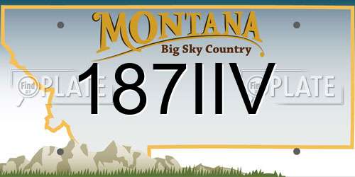 187IIV Montana License Plate
