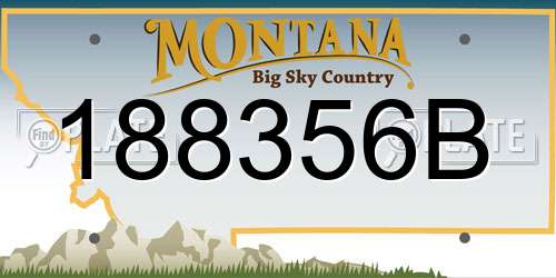 188356B Montana License Plate