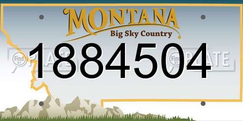 1884504 Montana License Plate