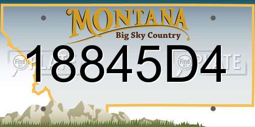 18845D4 Montana License Plate