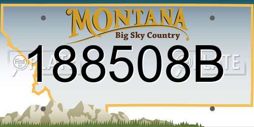 188508B Montana License Plate