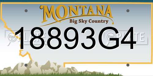 18893G4 Montana License Plate