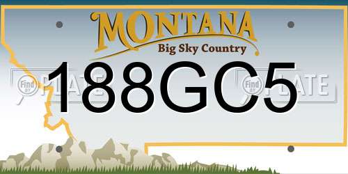 188GC5 Montana License Plate