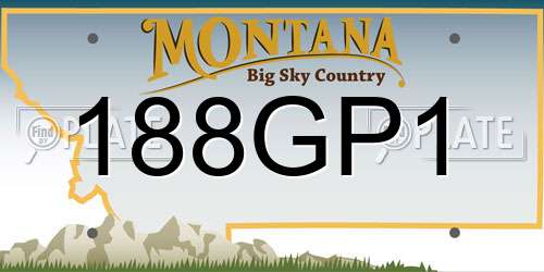 188GP1 Montana License Plate