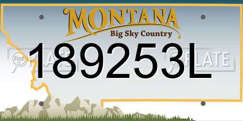 189253L Montana License Plate