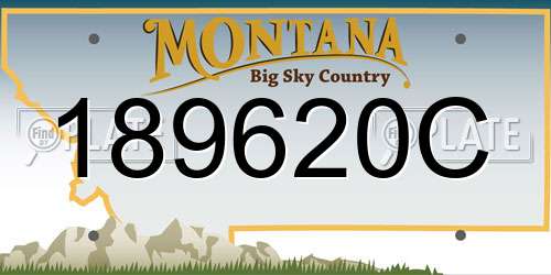 189620C Montana License Plate