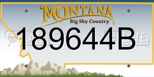189644B Montana License Plate