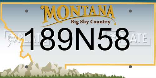 189N58 Montana License Plate
