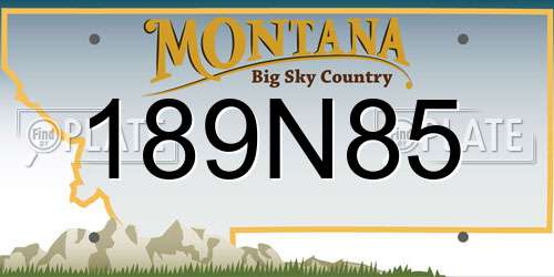 189N85 Montana License Plate