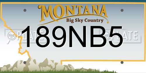189NB5 Montana License Plate