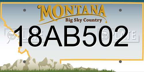 18AB502 Montana License Plate
