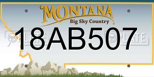 18AB507 Montana License Plate