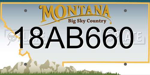18AB660 Montana License Plate