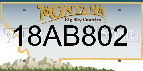 18AB802 Montana License Plate