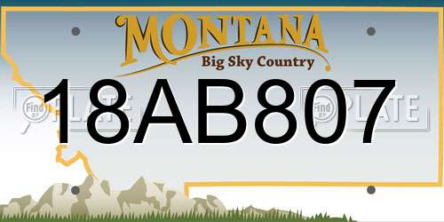 18AB807 Montana License Plate