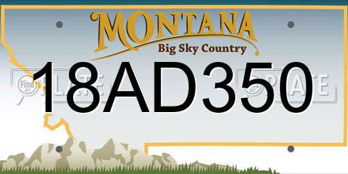 18AD350 Montana License Plate