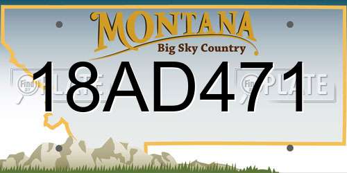 18AD471 Montana License Plate