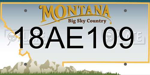 18AE109 Montana License Plate