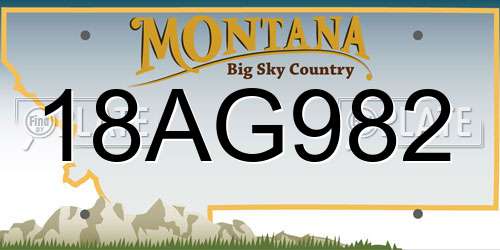 18AG982 Montana License Plate