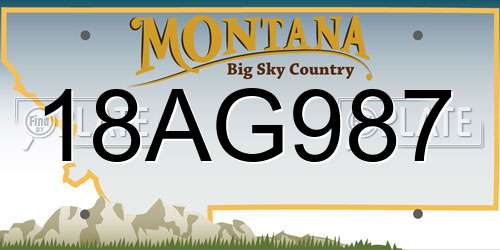 18AG987 Montana License Plate