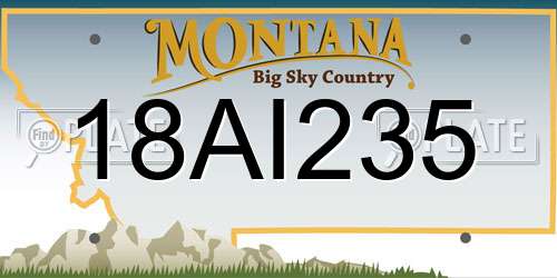 18AI235 Montana License Plate