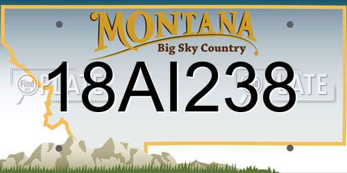 18AI238 Montana License Plate