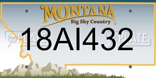 18AI432 Montana License Plate